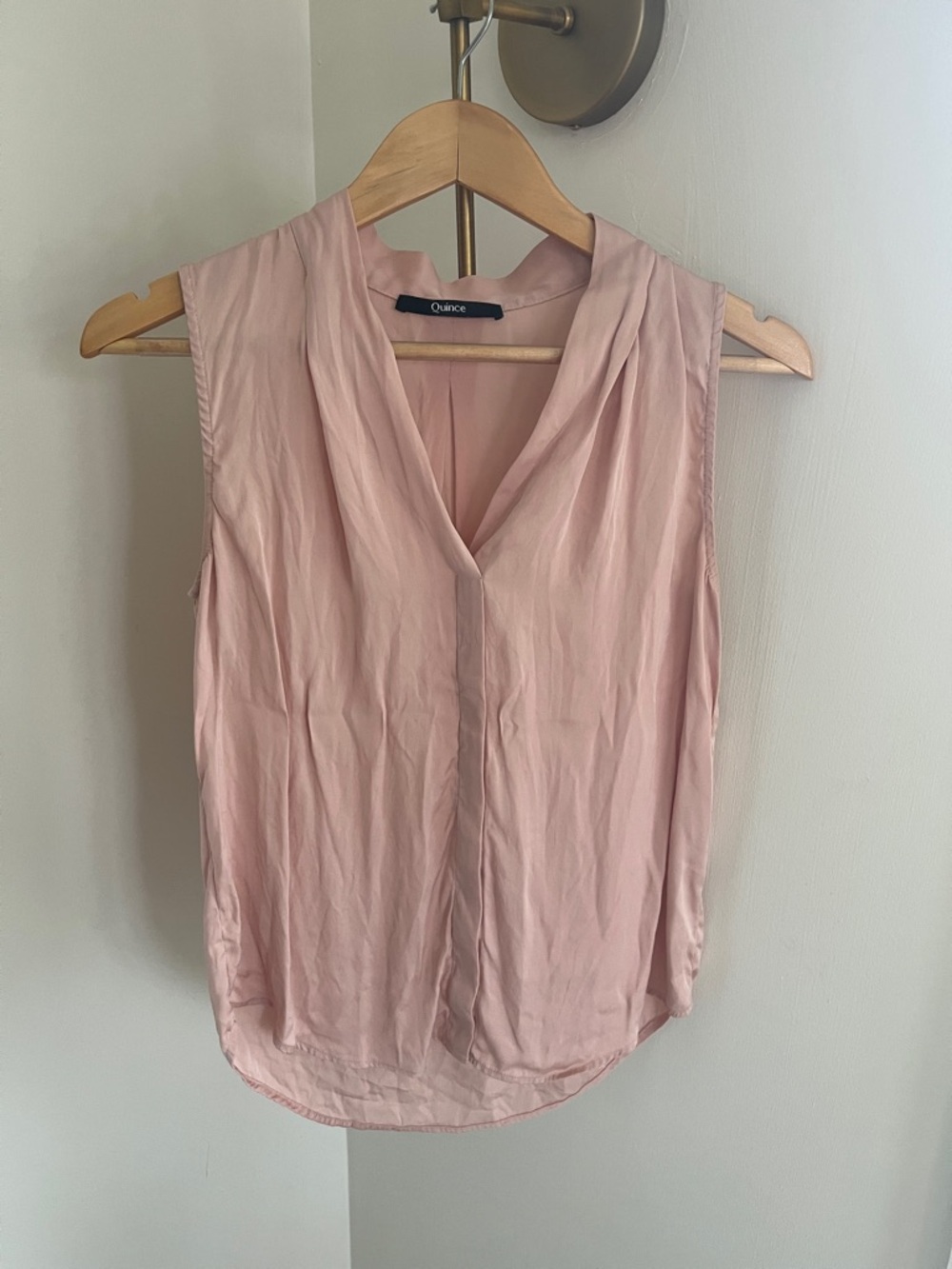 Quince Light Blush V-Neck Sleeveless Camisole